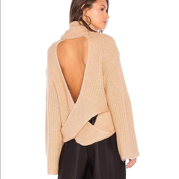 Kendall & Kylie Sweaters - Kendall + Kylie Turtleneck Open Back Sweater S